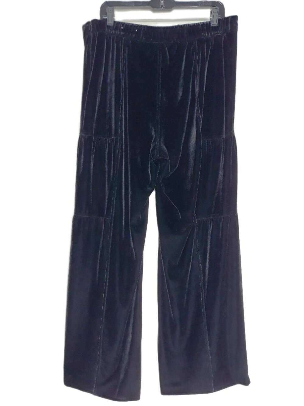 Soft Surroundings Velvet Wide Leg Pants Tiered Seamed Shirred Lagenlook Party